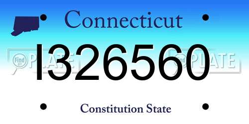 I326560 Connecticut License Plate