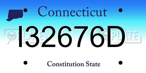 I32676D Connecticut License Plate