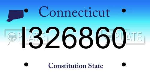 I326860 Connecticut License Plate
