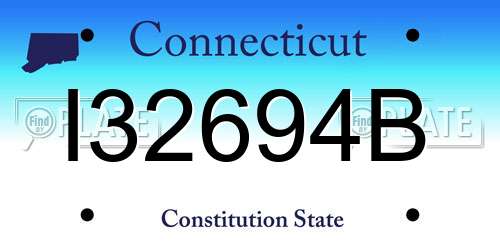 I32694B Connecticut License Plate