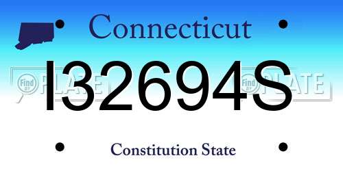 I32694S Connecticut License Plate