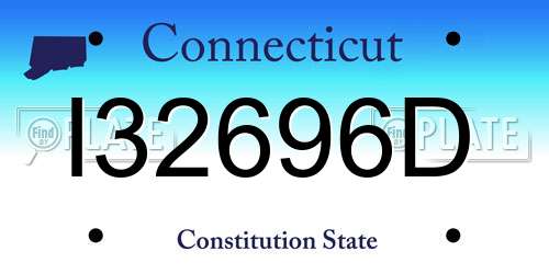 I32696D Connecticut License Plate