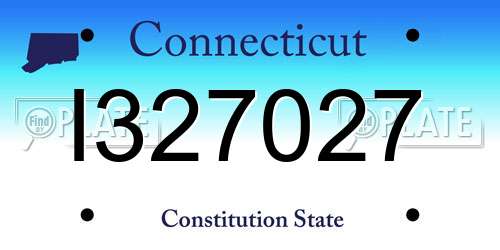 I327027 Connecticut License Plate
