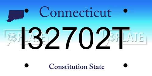 I32702T Connecticut License Plate