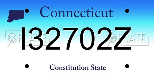 I32702Z Connecticut License Plate
