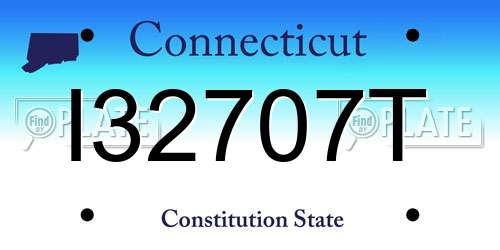 I32707T Connecticut License Plate