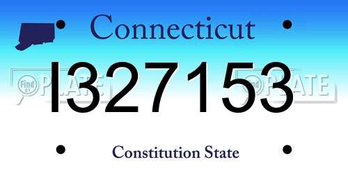 I327153 Connecticut License Plate