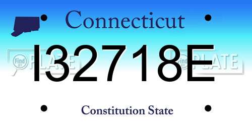 I32718E Connecticut License Plate
