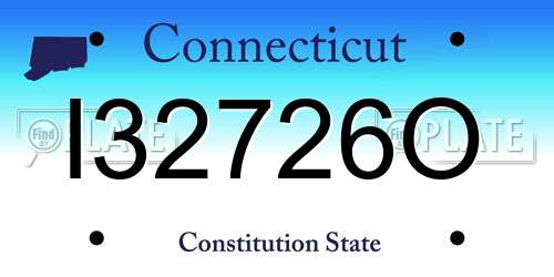 I32726O Connecticut License Plate