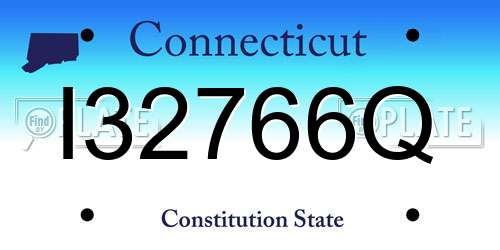 I32766Q Connecticut License Plate