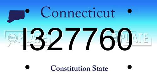 I327760 Connecticut License Plate