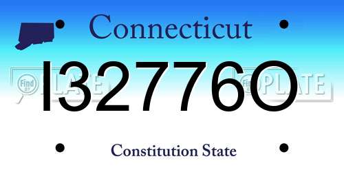 I32776O Connecticut License Plate