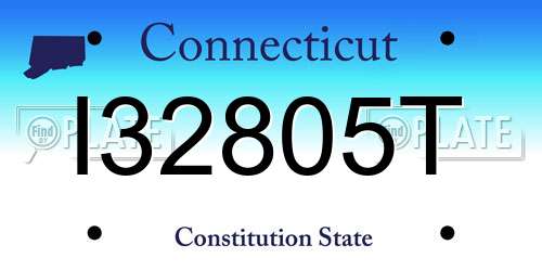 I32805T Connecticut License Plate
