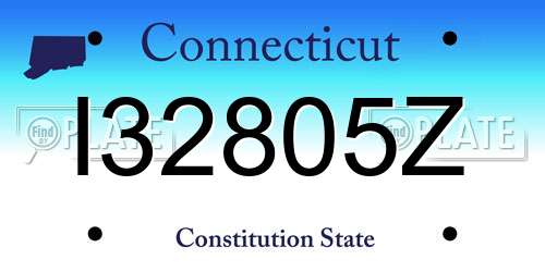 I32805Z Connecticut License Plate