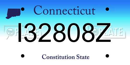 I32808Z Connecticut License Plate