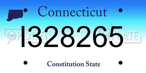 I328265 Connecticut License Plate