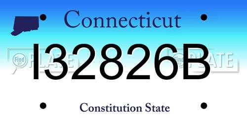 I32826B Connecticut License Plate