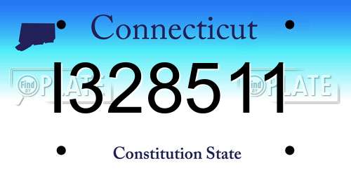 I328511 Connecticut License Plate