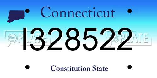 I328522 Connecticut License Plate