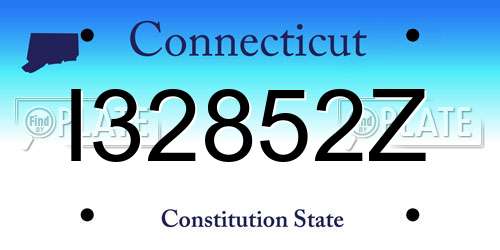 I32852Z Connecticut License Plate