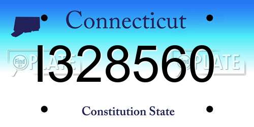 I328560 Connecticut License Plate
