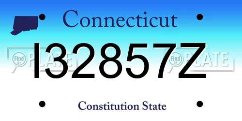 I32857Z Connecticut License Plate