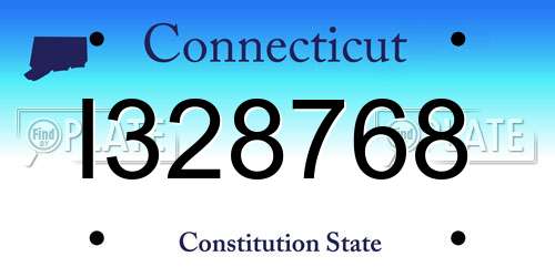 I328768 Connecticut License Plate