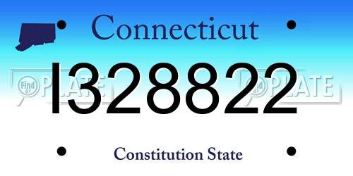I328822 Connecticut License Plate