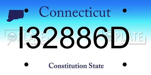 I32886D Connecticut License Plate