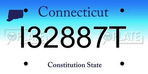 I32887T Connecticut License Plate