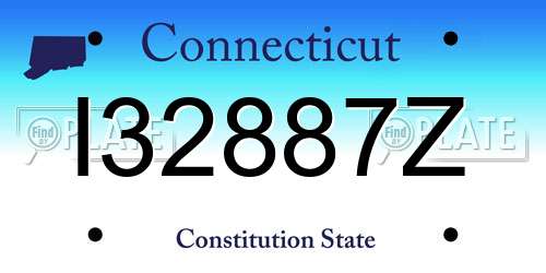 I32887Z Connecticut License Plate