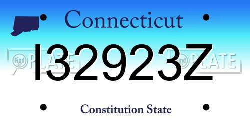 I32923Z Connecticut License Plate