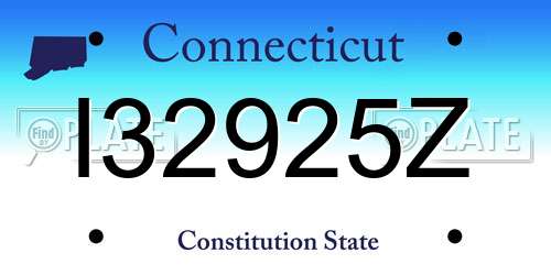 I32925Z Connecticut License Plate