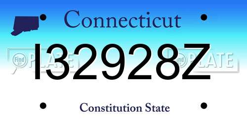 I32928Z Connecticut License Plate
