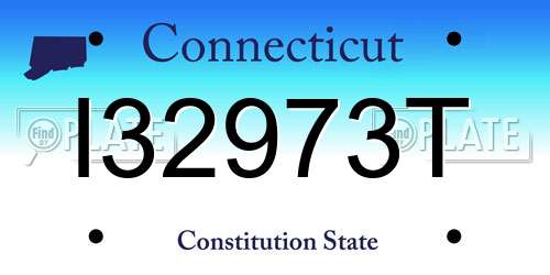 I32973T Connecticut License Plate