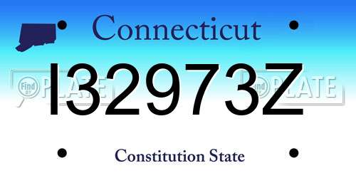 I32973Z Connecticut License Plate