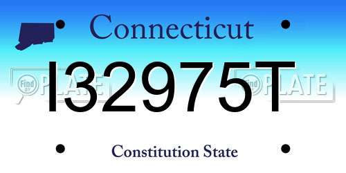 I32975T Connecticut License Plate