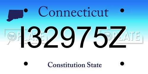 I32975Z Connecticut License Plate