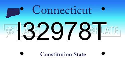 I32978T Connecticut License Plate
