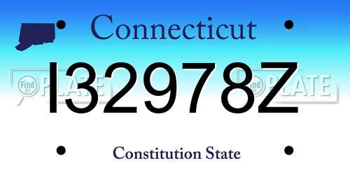 I32978Z Connecticut License Plate