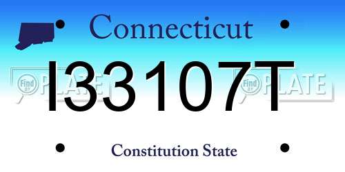 I33107T Connecticut License Plate