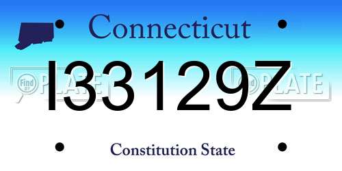 I33129Z Connecticut License Plate