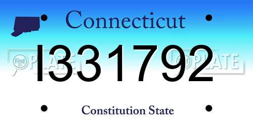 I331792 Connecticut License Plate