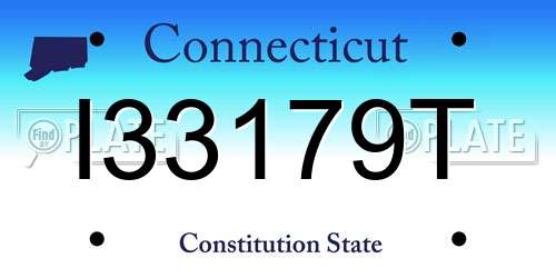 I33179T Connecticut License Plate