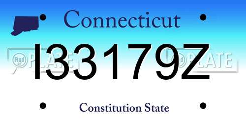 I33179Z Connecticut License Plate