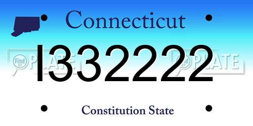 I332222 Connecticut License Plate
