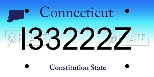 I33222Z Connecticut License Plate