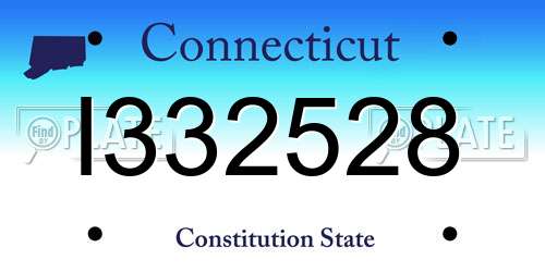 I332528 Connecticut License Plate
