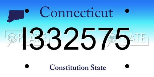 I332575 Connecticut License Plate