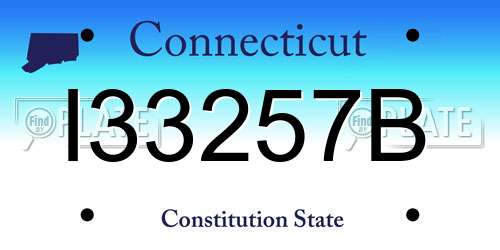 I33257B Connecticut License Plate